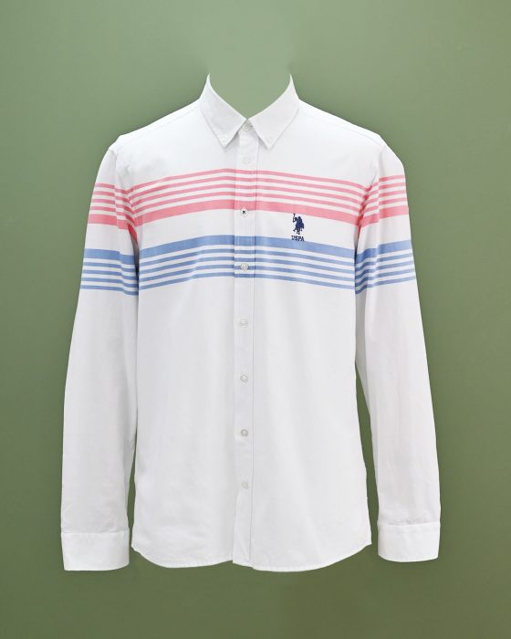 Мужская классическая рубашка U.S. Polo Assn. в полоску
