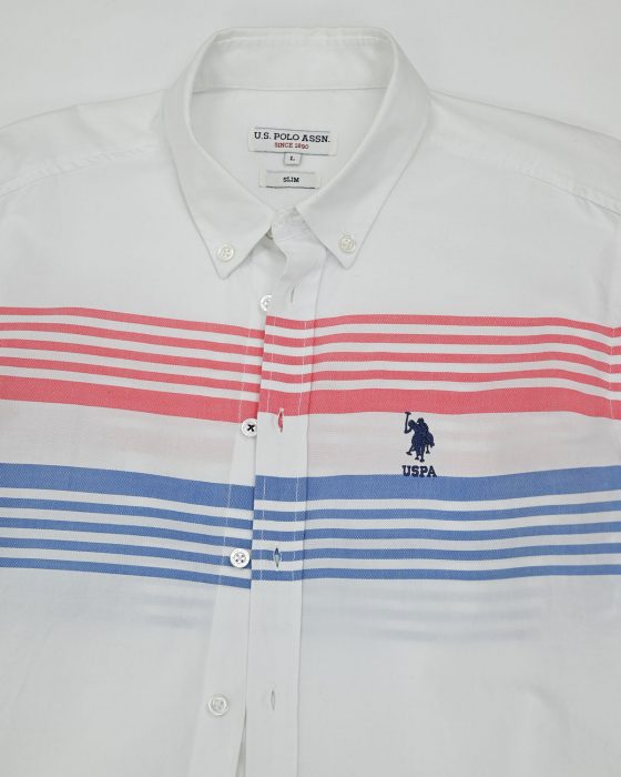 Мужская классическая рубашка U.S. Polo Assn. в полоску — изображение 5