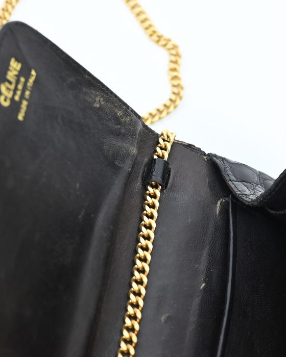 Кожаная сумка Céline Paris с тиснением под крокодила — изображение 9