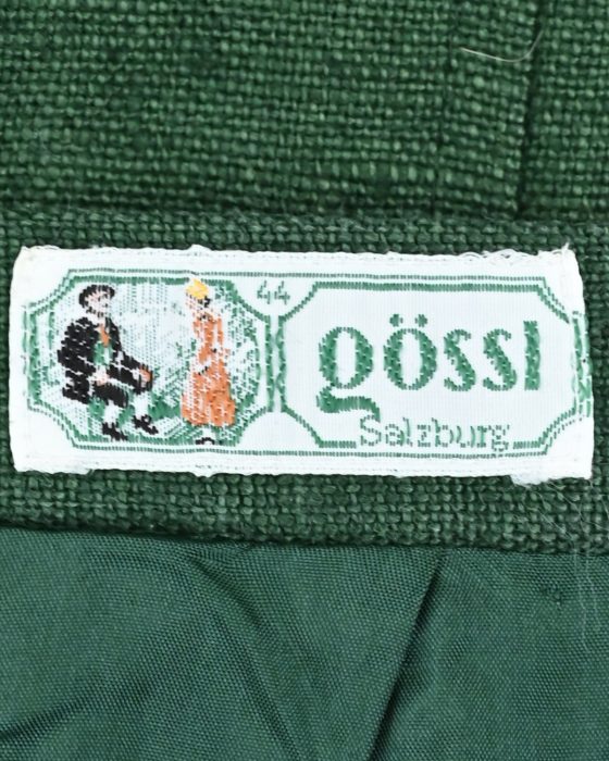 Винтажная зелёная юбка из льна от Gössl — изображение 4