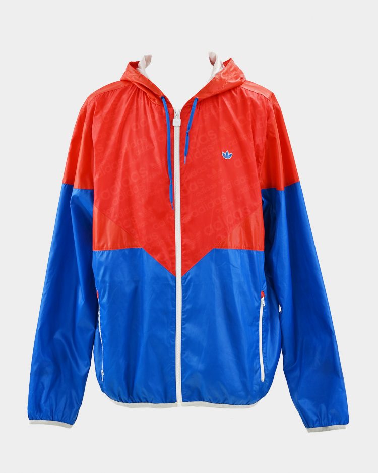 Ветровка Adidas Originals двухцветная красно-синяя