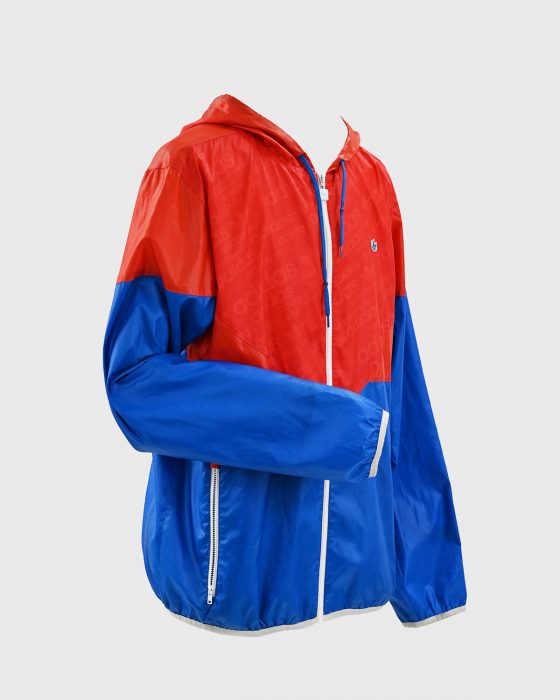 Ветровка Adidas Originals двухцветная красно-синяя — изображение 3