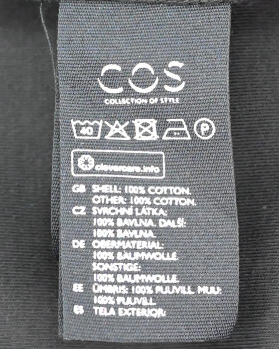 Черное хлопковое платье миди COS — изображение 7