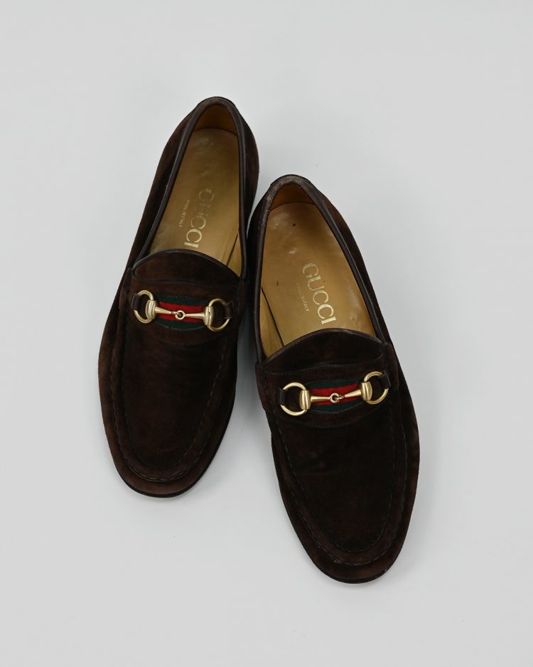 Мужские замшевые лоферы Gucci
