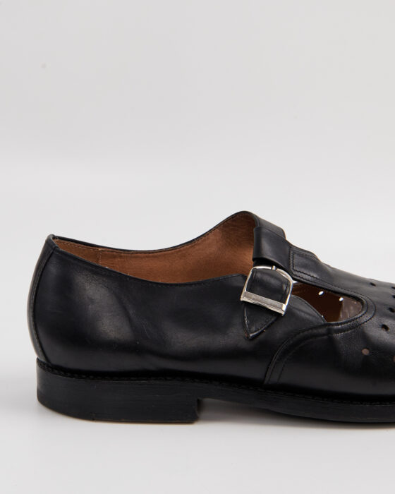 Мужские черные туфли с перфорацией — фото 2