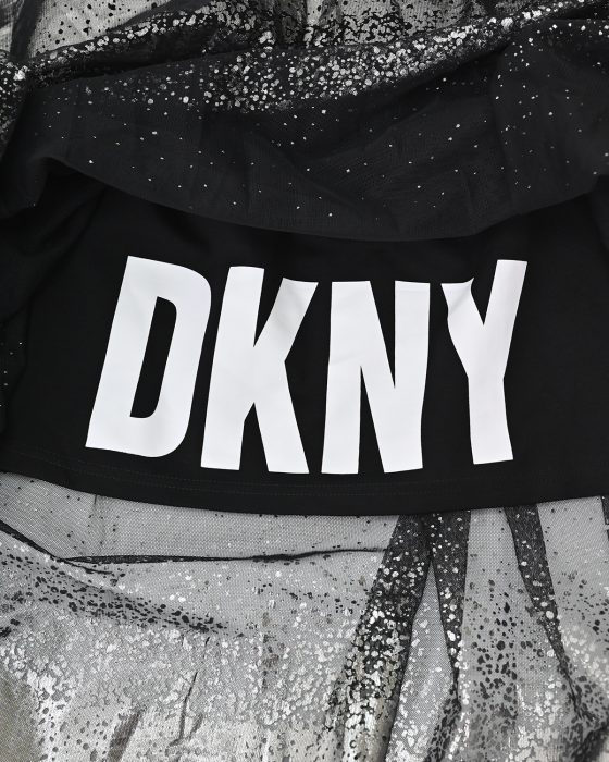 Чёрная юбка миди с логотипом DKNY — изображение 4