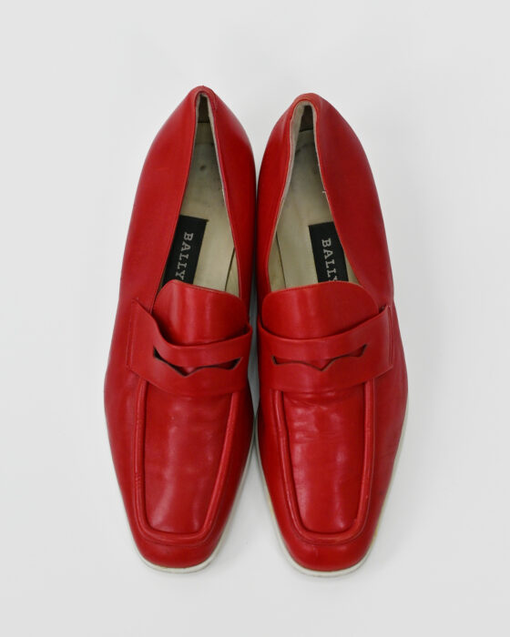 Женские лоферы BALLY из красной кожи