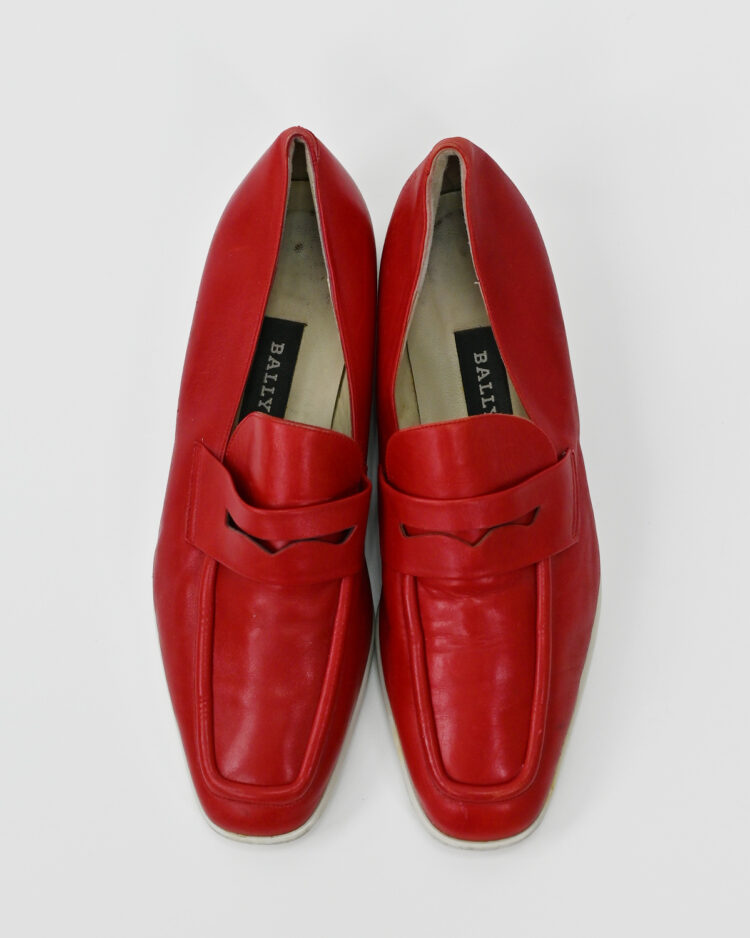 Женские лоферы BALLY из красной кожи