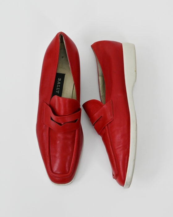 Женские лоферы BALLY из красной кожи — изображение 3