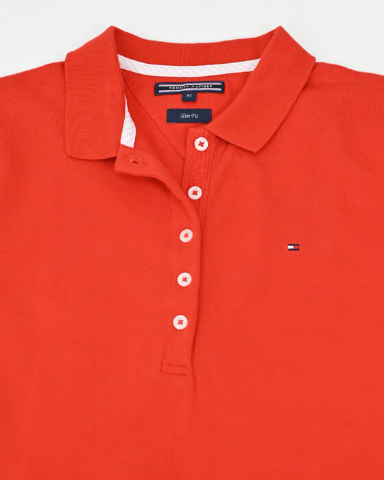 Женская красная футболка-поло Tommy Hilfiger — изображение 4