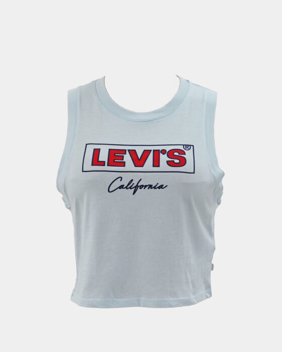 Женская светло-голубая укороченная футболка Levi's California