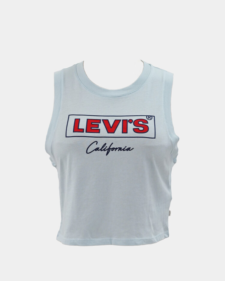 Женская светло-голубая укороченная футболка Levi's California