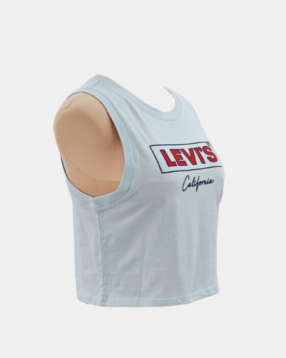 Женская светло-голубая укороченная футболка Levi's California — изображение 2
