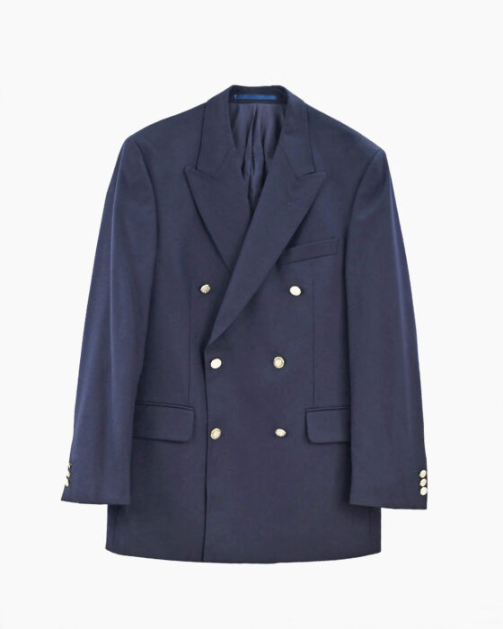 Мужской шерстяной двубортный пиджак Woolmark 90-s