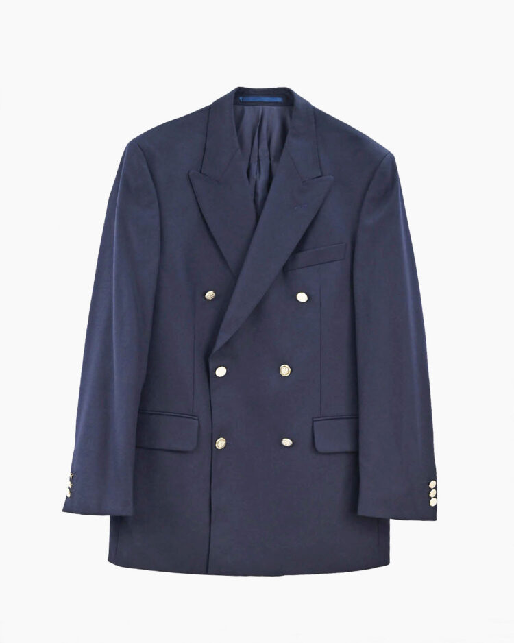 Мужской шерстяной двубортный пиджак Woolmark 90-s