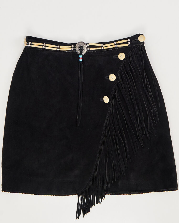 Юбка из замши с бахромой