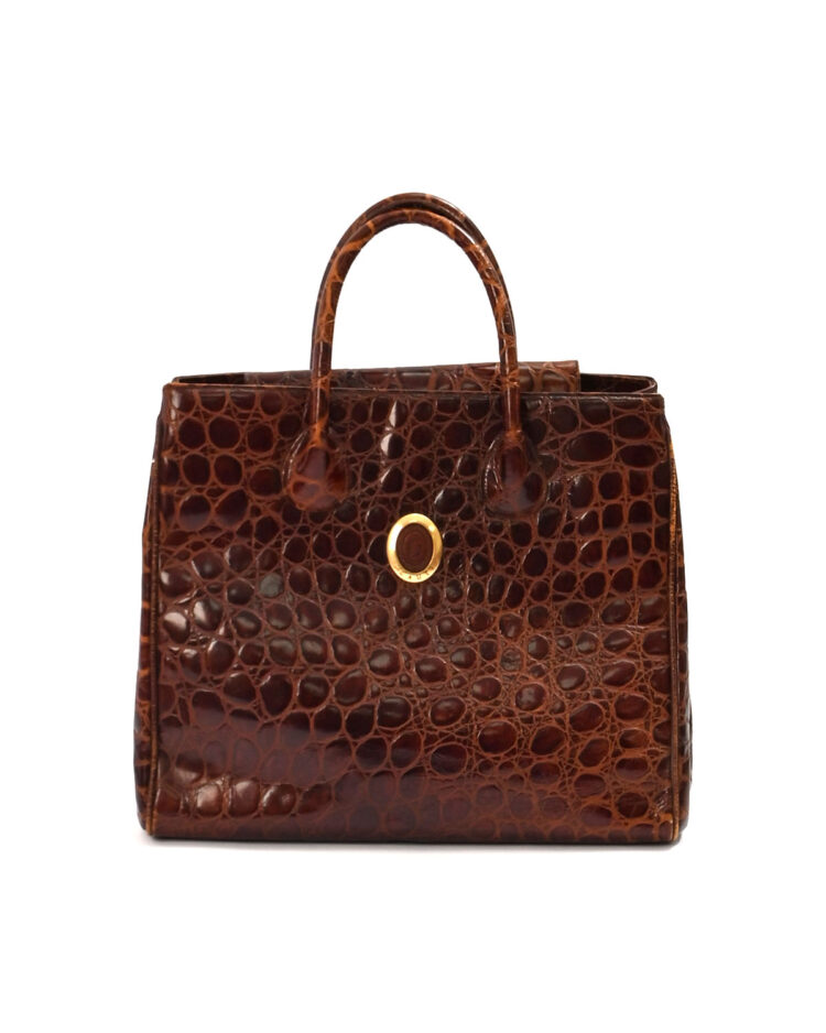Кожаная сумка с эффектом под крокодила