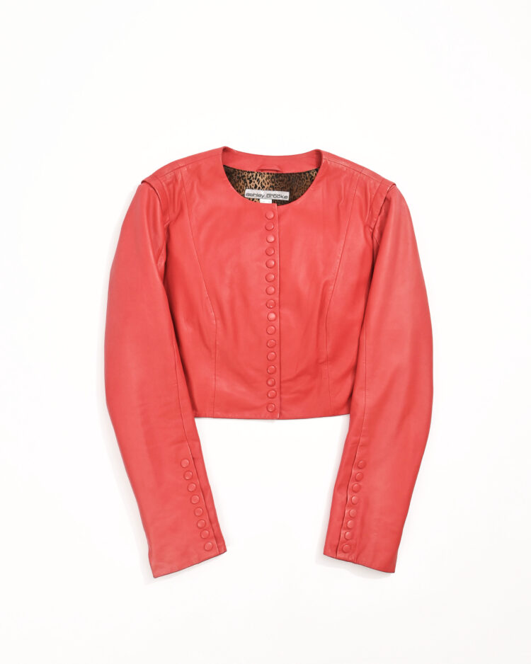 Винтажный кожаный жакет Ashley Brooke