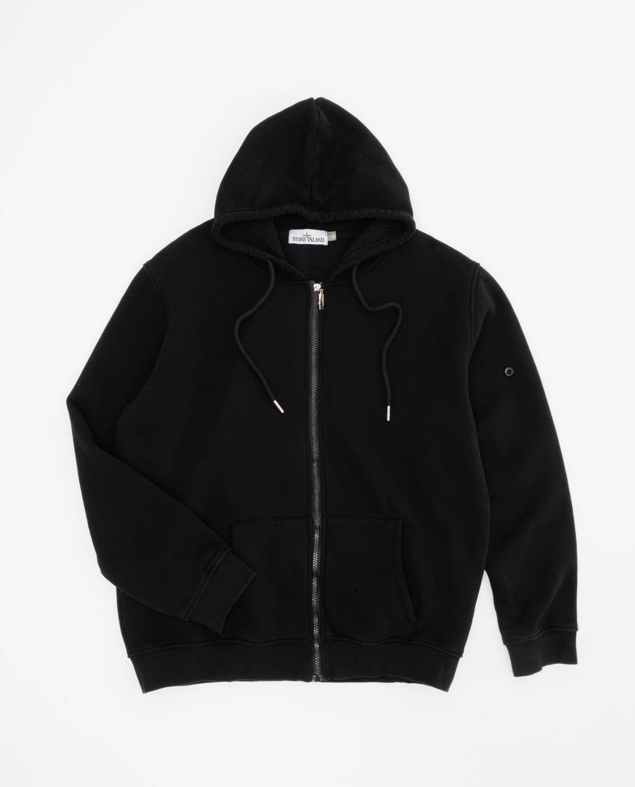 Stone Island чёрное худи на молнии