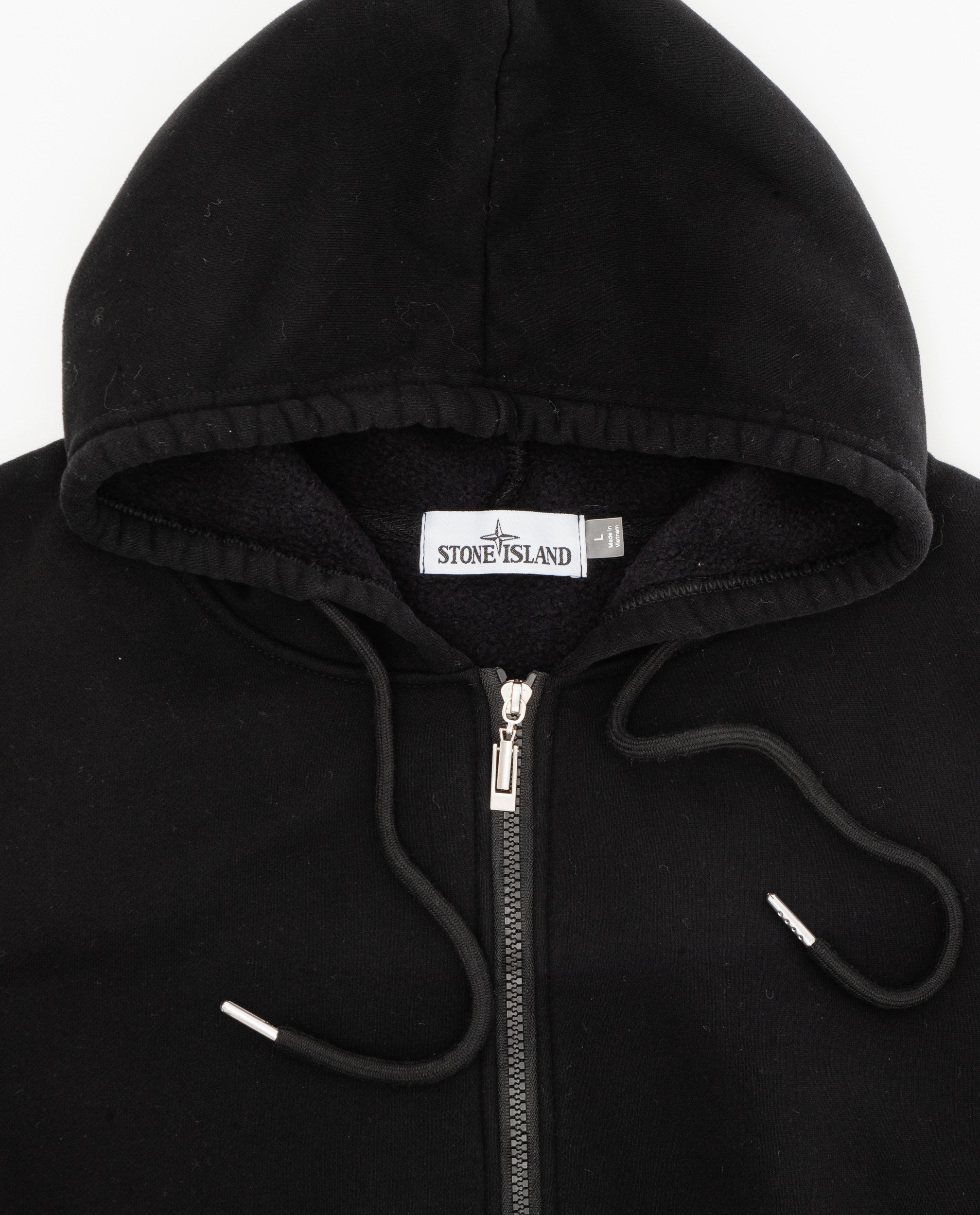 Stone Island чёрное худи на молнии — изображение 3