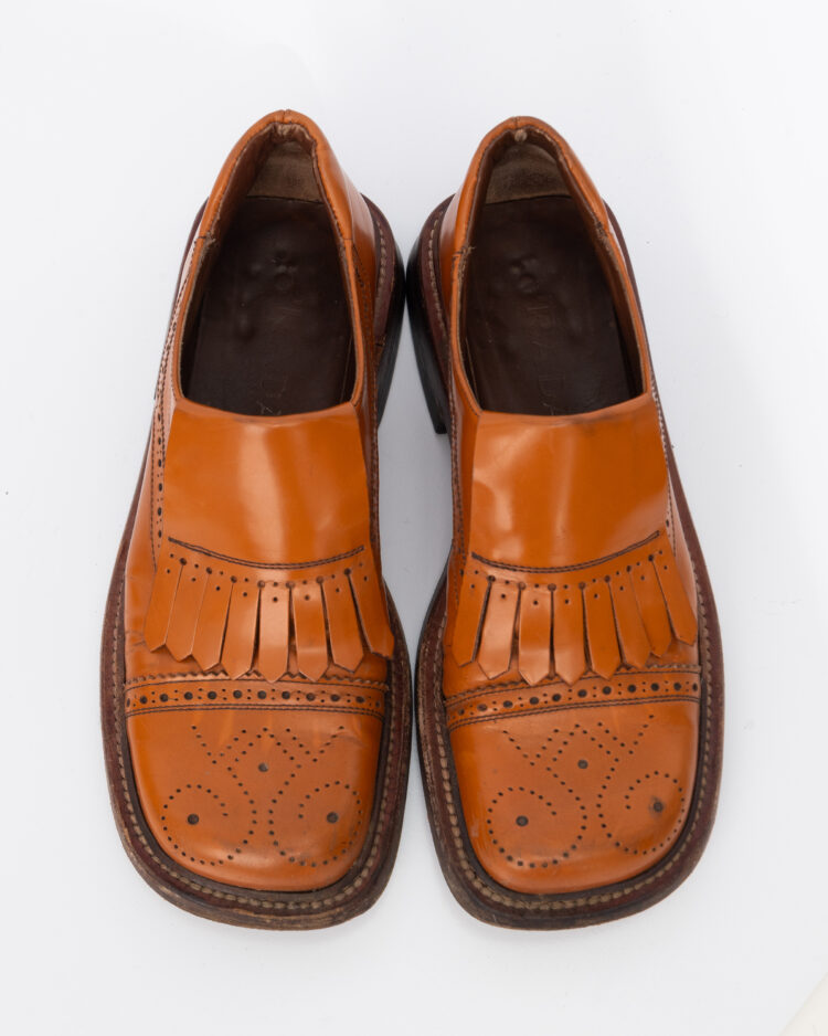 Кожаные лоферы с перфорацией PRADA