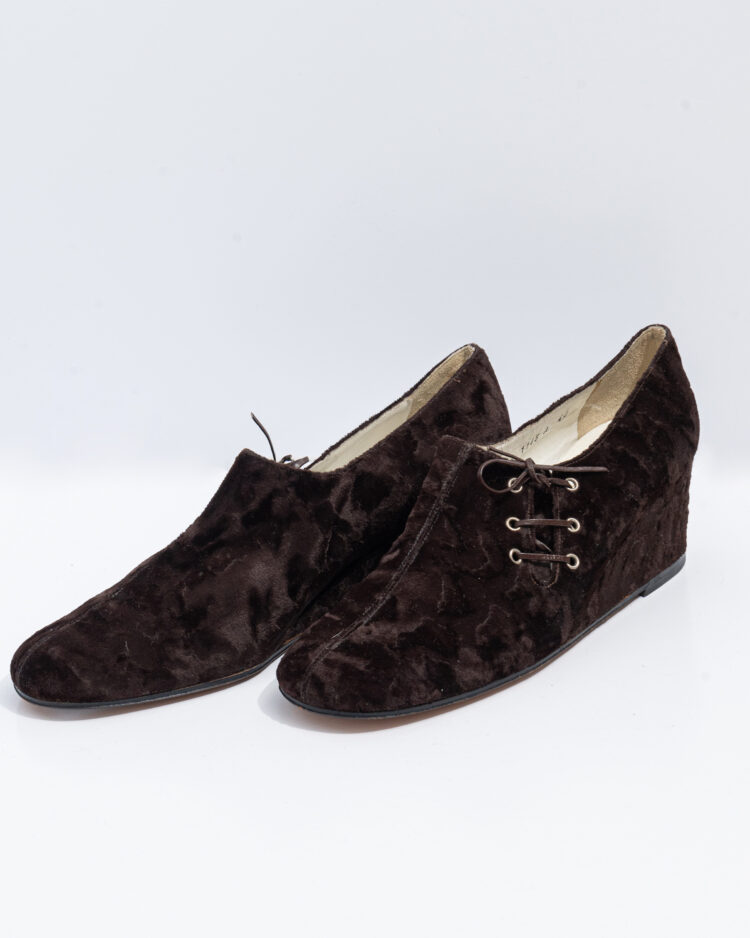 Винтажные ботильоны на танкетке