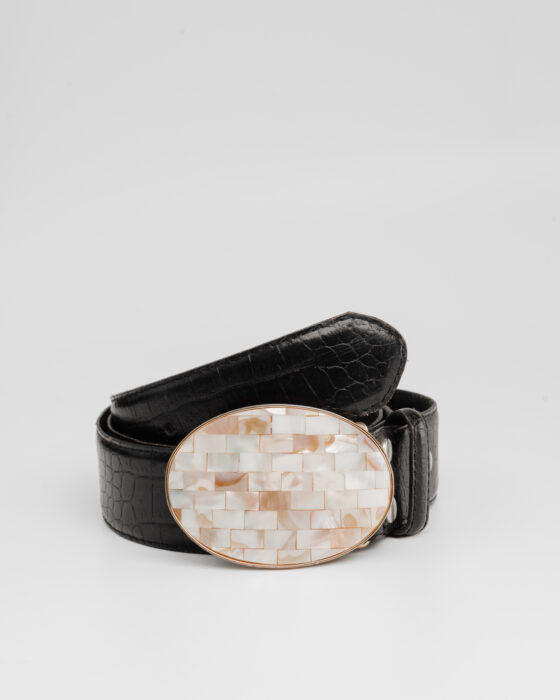 Ремень с пряжкой из перламутра TCM