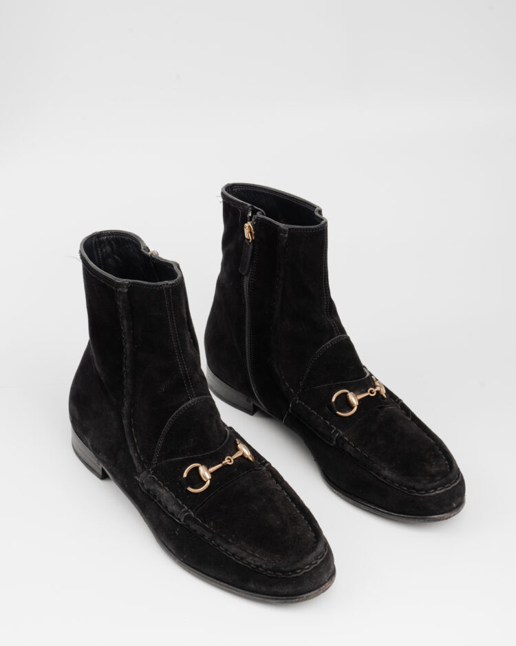 Замшевые ботинки Gucci