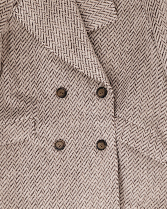 Пальто в ёлочку из мягкой шерсти — фото 2