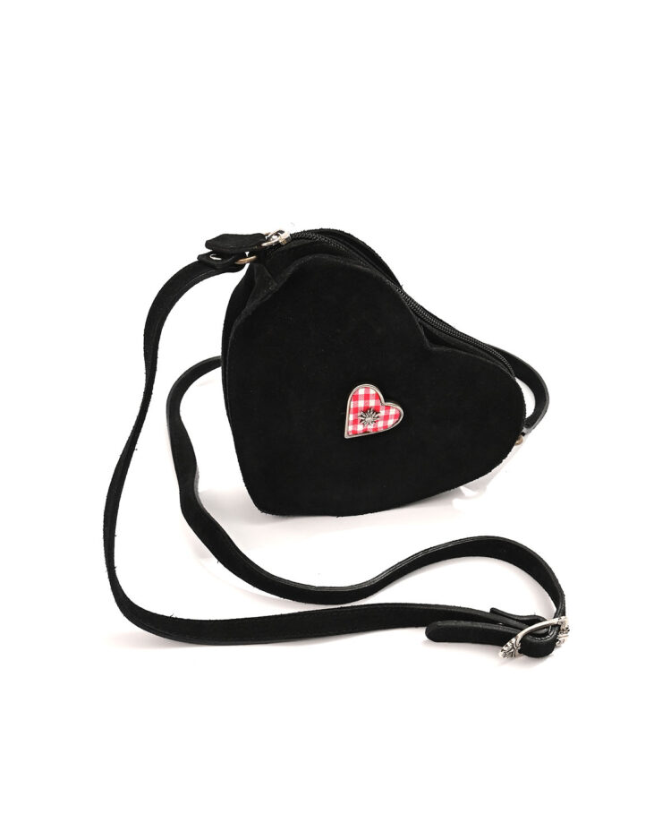 Винтажная замшевая сумка-сердце