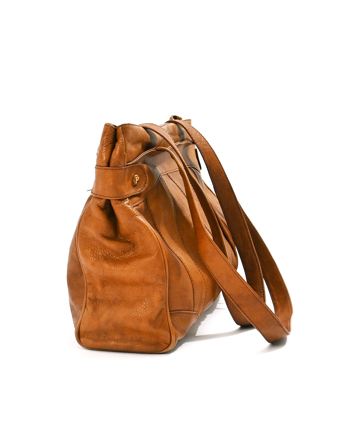 Кожаная сумка в коньячном оттенке — изображение 2