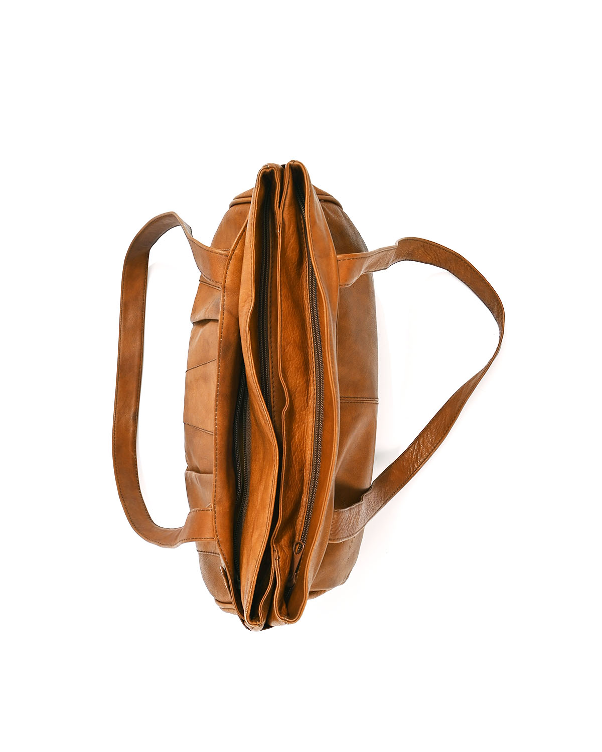 Кожаная сумка в коньячном оттенке — изображение 4