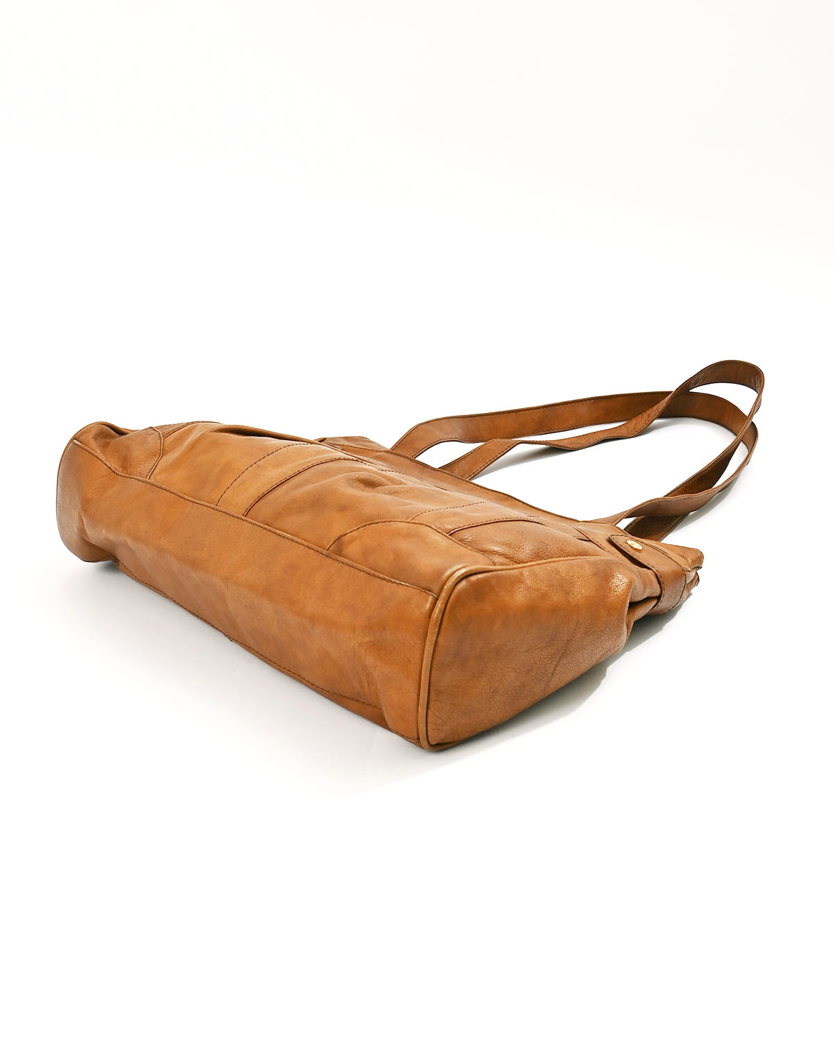 Кожаная сумка в коньячном оттенке — изображение 5