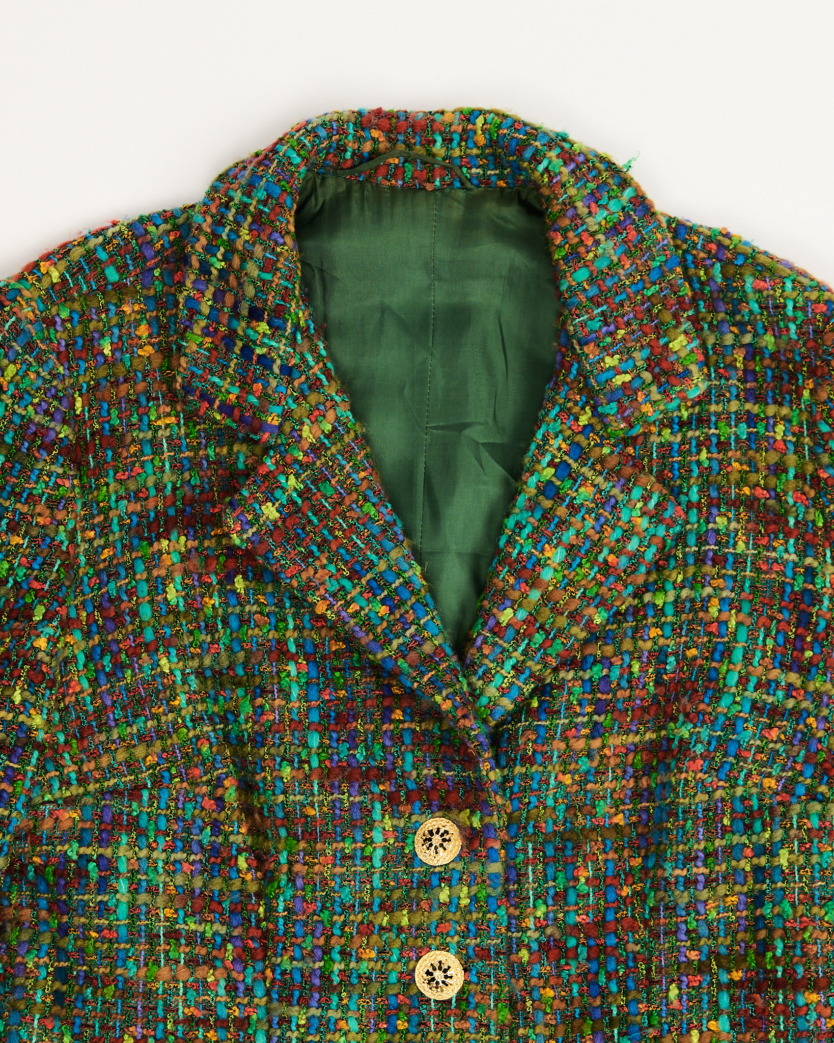 Зеленый жакет из фактурного букле — изображение 3