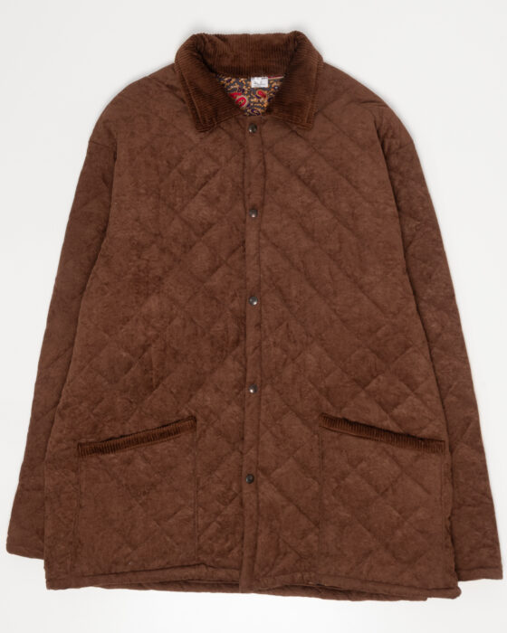 Стеганая куртка с бархатистым воротником