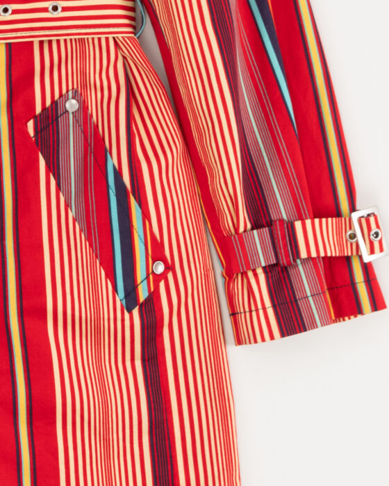 Плащ с принтом в полоску DAMO DAMO — фото 4