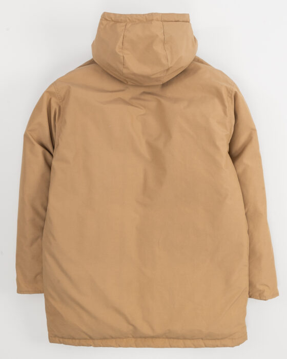 Бежевая пуховая куртка из плотного хлопка — фото 2