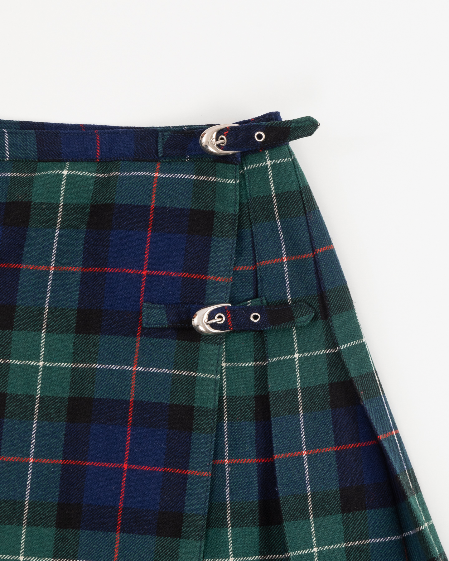 Килт из шерстяной ткани в зелено-синем тартане — изображение 3