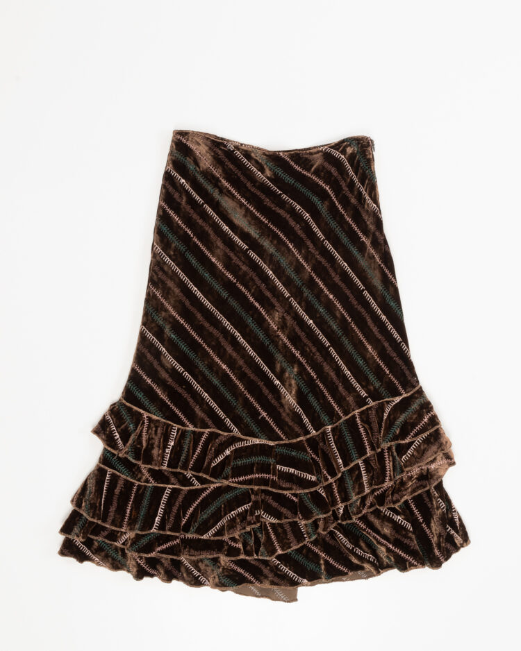 Бархатная юбка с рельефным узором