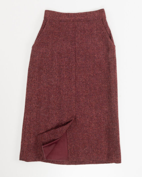 Шерстяная юбка в ягодном оттенке — фото 2