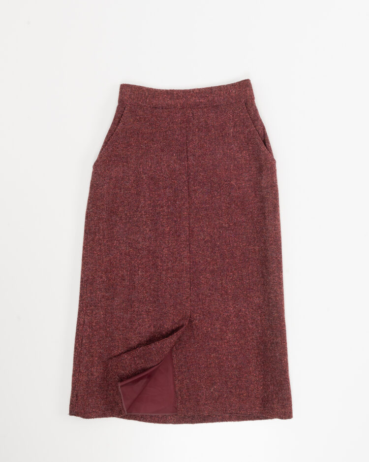 Шерстяная юбка в ягодном оттенке