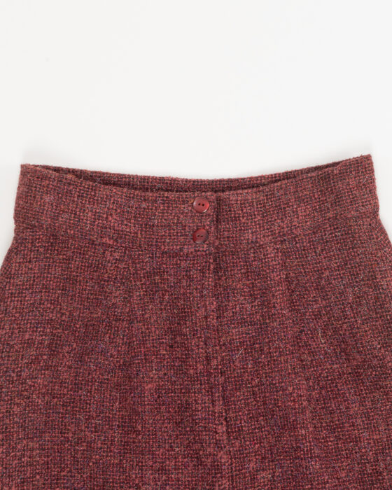 Шерстяная юбка в ягодном оттенке — фото 3
