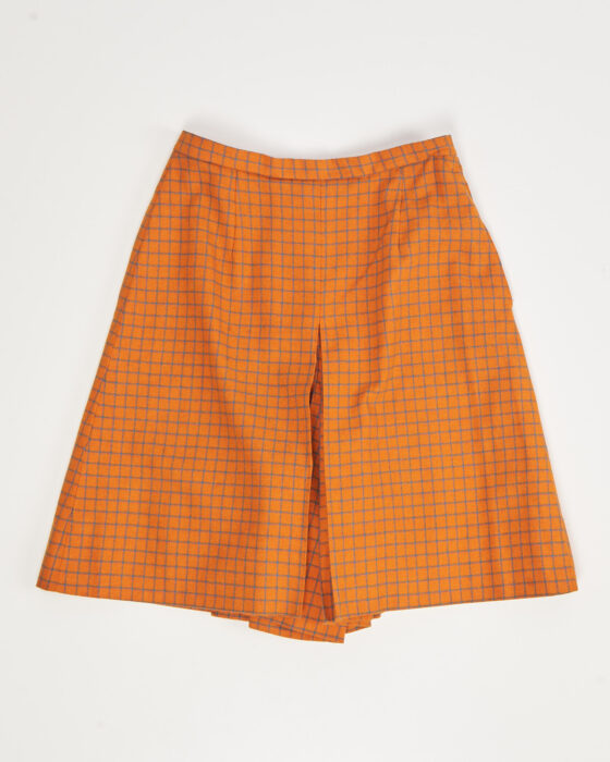 Юбка-шорты в клетку из плотной шерсти — фото 2