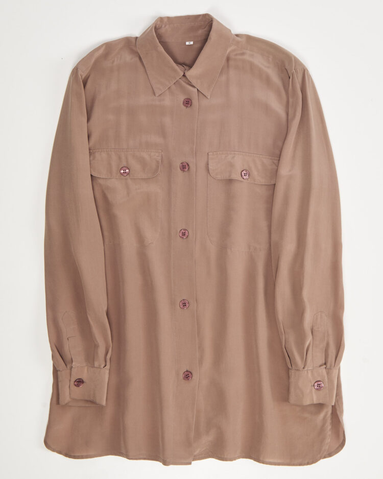 Шёлковая рубашка светло-коричневого оттенка