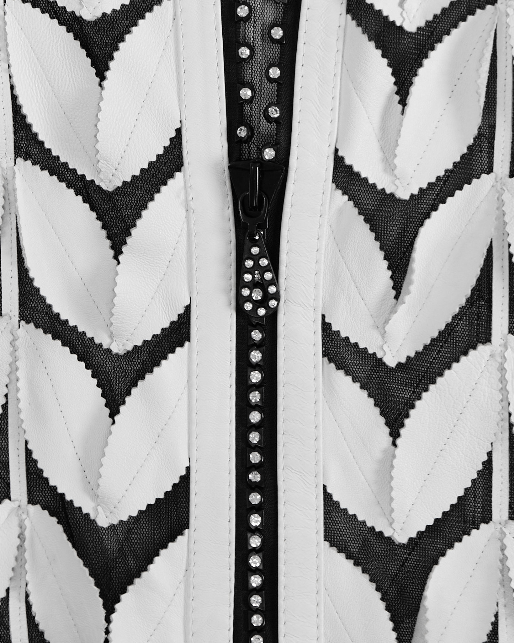 Кожаная блуза с ажурным узором made in France — изображение 5