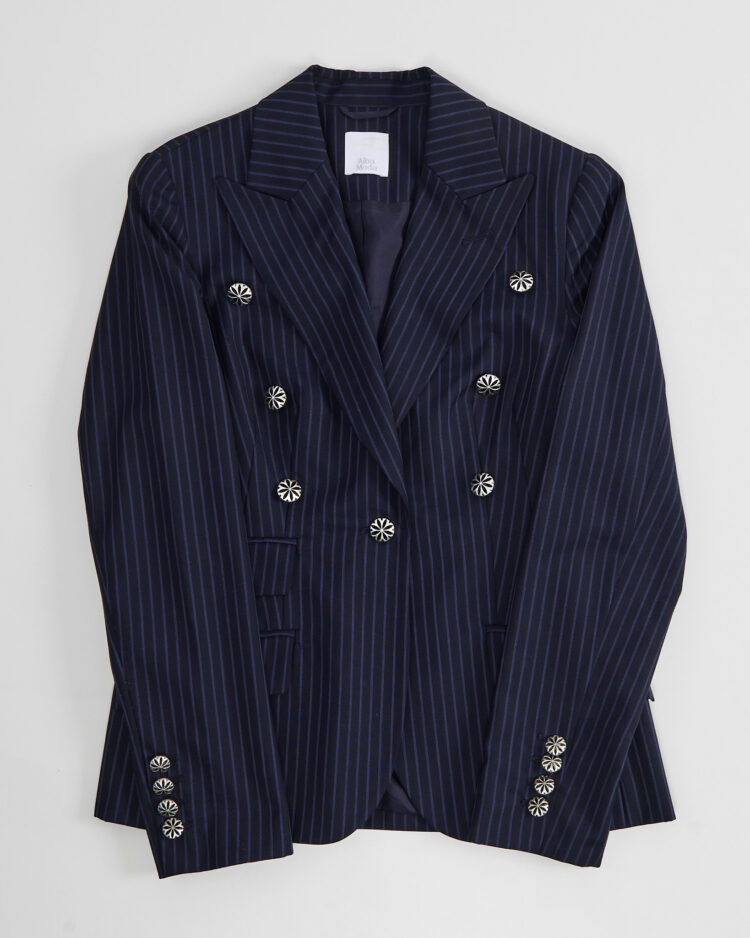 Двубортный жакет в тонкую полоску Alba Moda