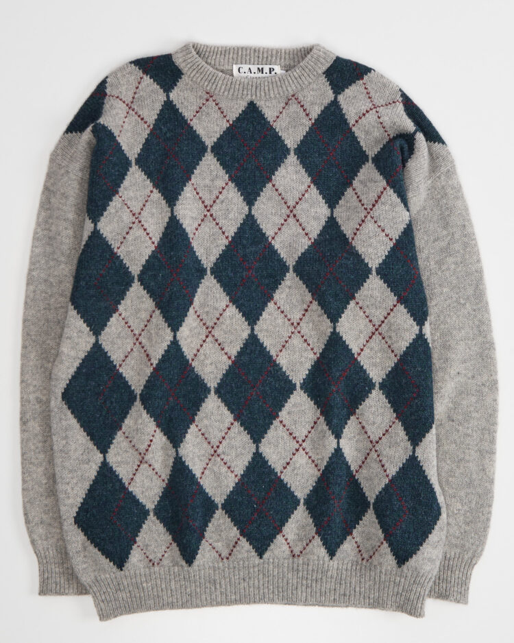 Шерстяной свитер с ромбовым узором