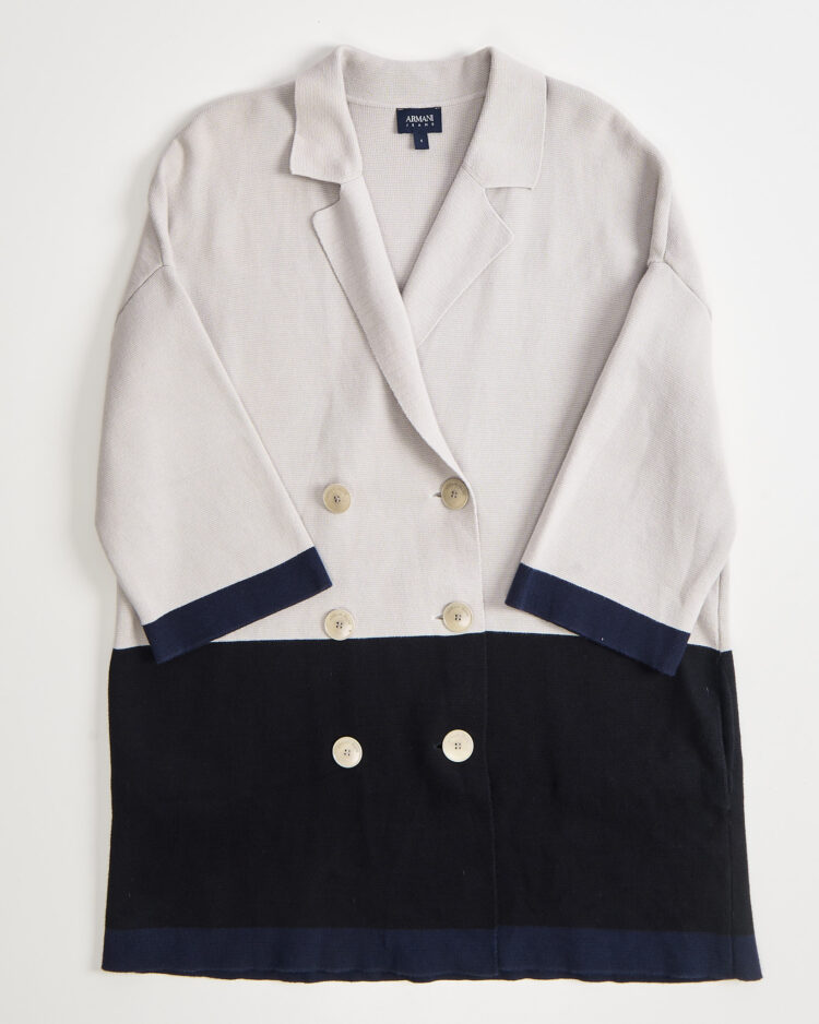 Двухцветное пальто-кардиган Armani Jeans