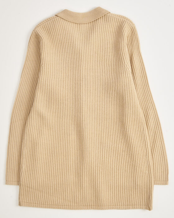 Бежевый вязаный кардиган с застежками — фото 2