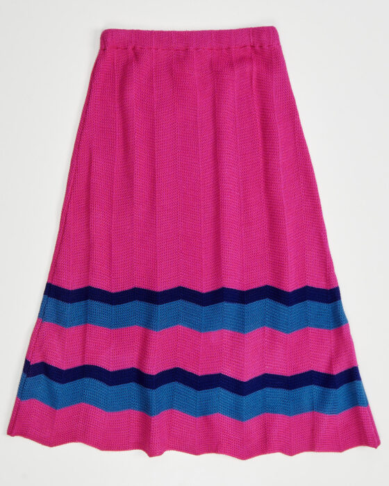 Вязаная юбка с контрастными полосами